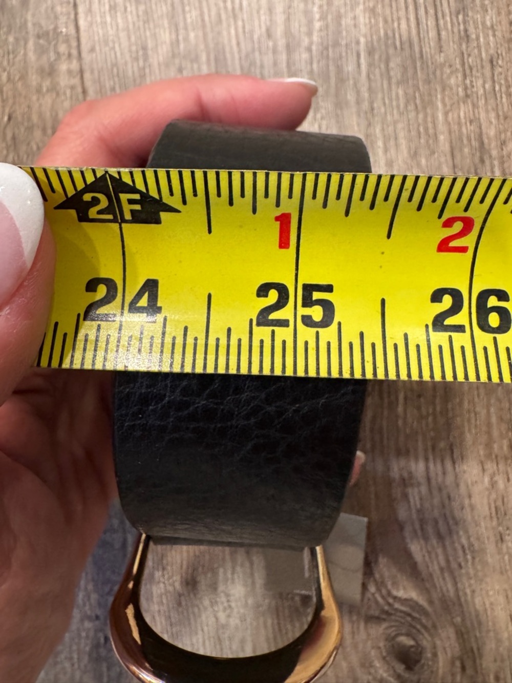 JCREW Black Pebbled Leather Belt with Gold Oval Buckle size L - Picture 8 of 8